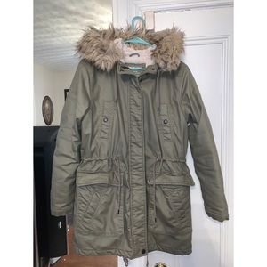 AE Faux Fur Hooded Sherpa Parka